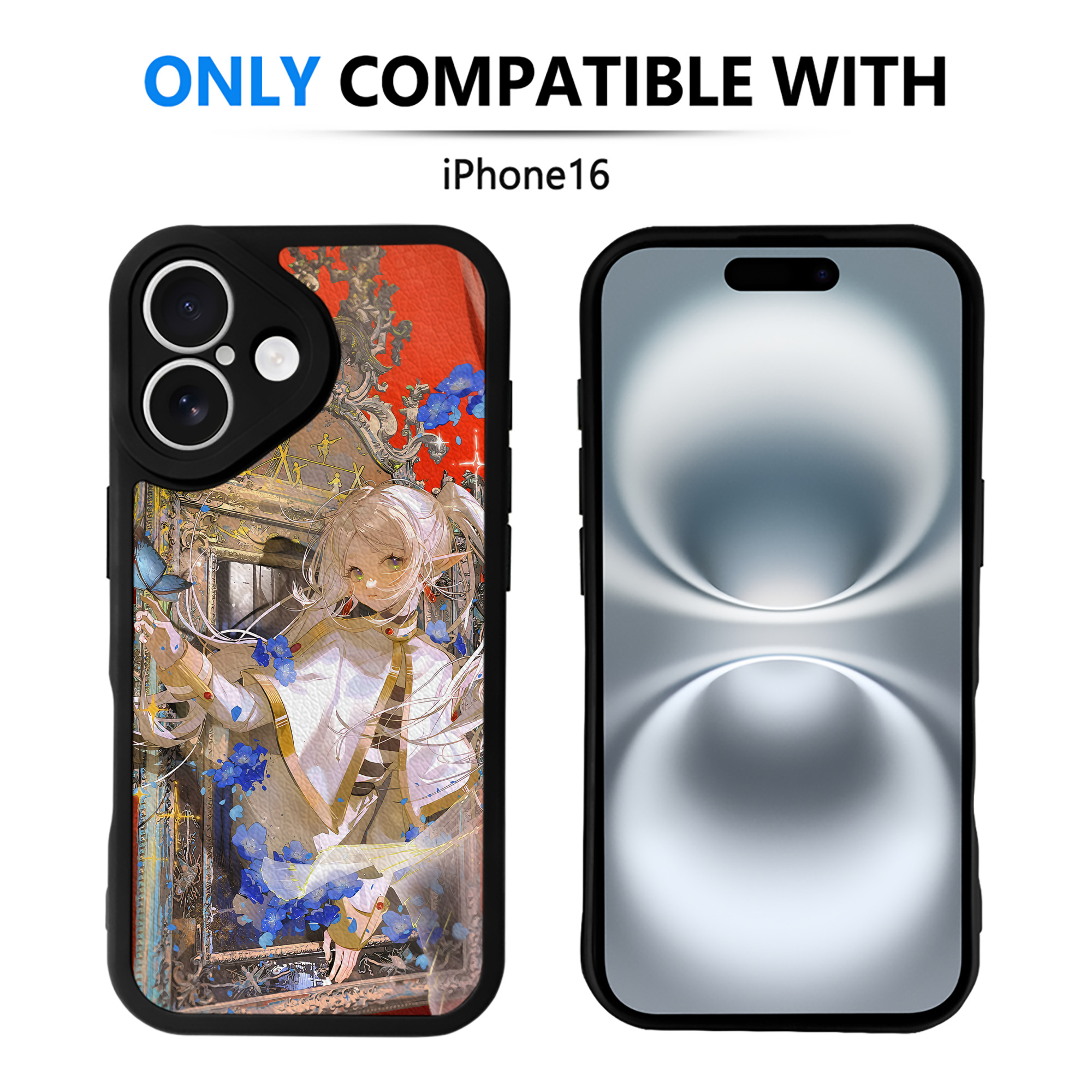 （画像用） 葬送のフリーレン Frieren 【iPhone 16シリーズ対応】シリコンスマホケース（レザー調） 材質：シリコン